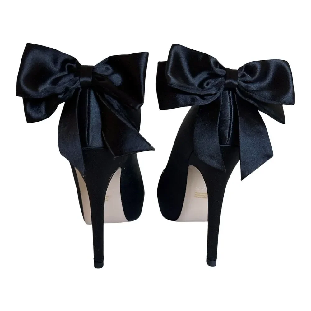 Share POUR LA VICTOIRE Women's Size 6 High Heels Open Toe Platform Pump Black Sa